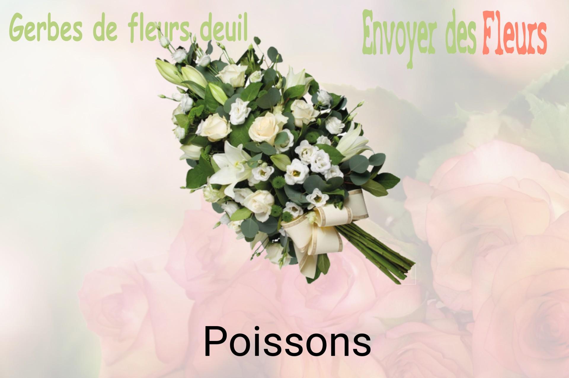 Gerbe de fleurs de deuil livrée à Poissons